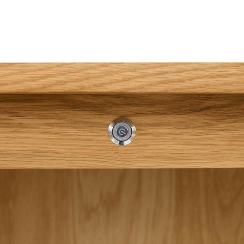 Furnhouse vitrinekast Nyborg - Natuurlijk eikenhout - MDF, Eikenfineer, Glas - 45x123x146
