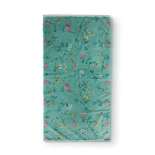 Pip Studio badlaken Les Fleurs - 70x140 cm - groen - vtwonen shop