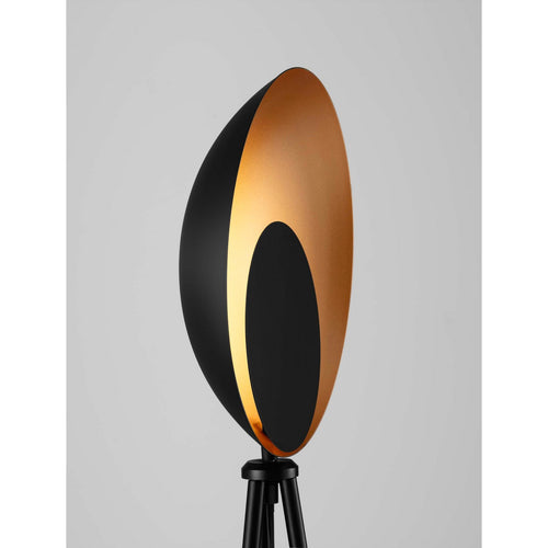 Nova Luce KITRO Statief vloerlamp matzwart, gouden LED 12W 400lm 3000K