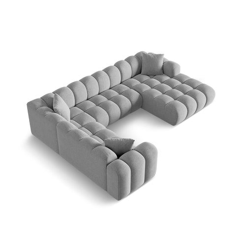 Cosmopolitan Design - Panoramische hoekbank links Treno 4-zits, chenille lichtgrijs - 240x330x70cm