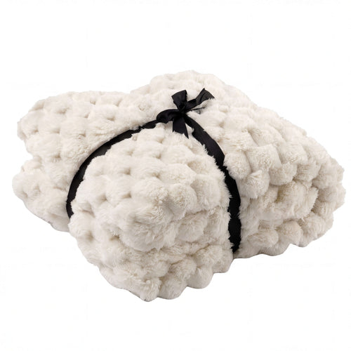 VIVIAN - plaid 150x200 cm - superzacht - 100% gerecycled - Snow White - wit