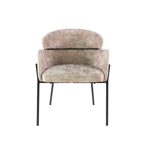 Giga Meubel Eetkamerstoel Curva - Zand Stof - Set van 2 - vtwonen shop