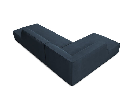 Micadoni linker hoekbank Ruby 4-zits, structurele stof, marineblauw - 180x273x69cm