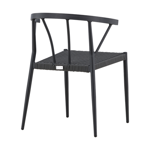 Nest outdoor Julian aluminium tuinstoel zwart - met rattan zitting - set van 2 - vtwonen shop