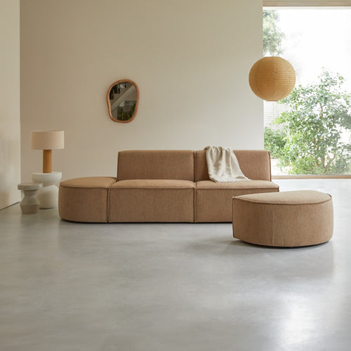 Tikamoon Modulaire 2-zitsbank in camelkleurige stof - Bruin - vtwonen shop