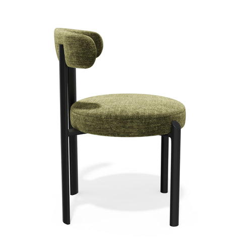 Premium Interiors - Set van 2 stoelen NOMA - zacht aanvoelende geweven stof vintage groen 56cm