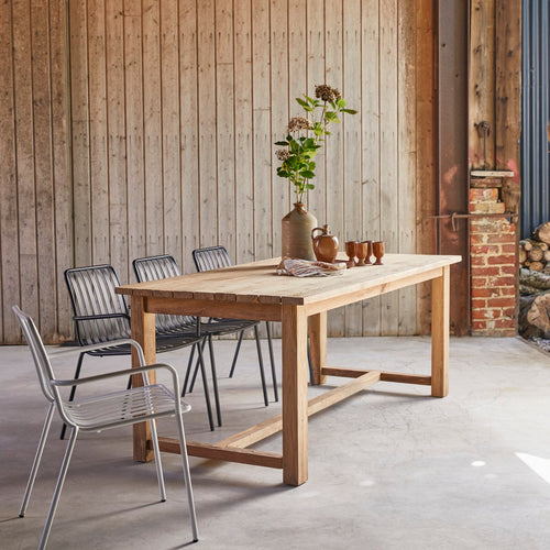 Tikamoon Tuintafel van gerecycled massief teakhout voor 6/8 personen - Naturel