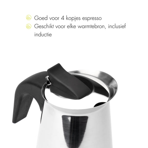 Leopold Vienna - Percolator Trevi 4 kops RVS - vtwonen shop