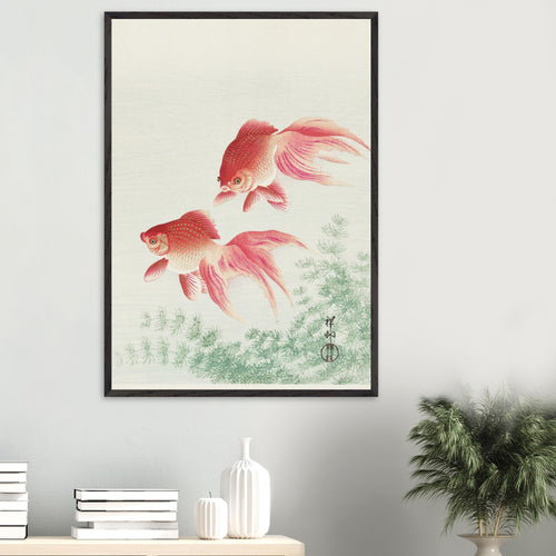 Artfulprints Poster Ohara Koson - Two veil goldfish   - 30x40 cm - Meerkleurig