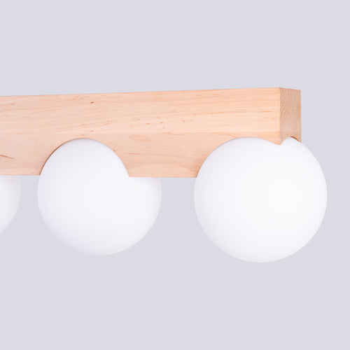 Sollux Lighting Plafondlamp BULBO 3 natuurlijk hout - 46x12x16cm