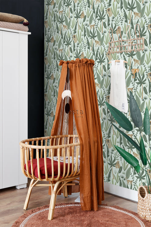 ESTAhome behang jungle apen mintgroen en donkergroen - 53 cm x 10.05 m - 139073