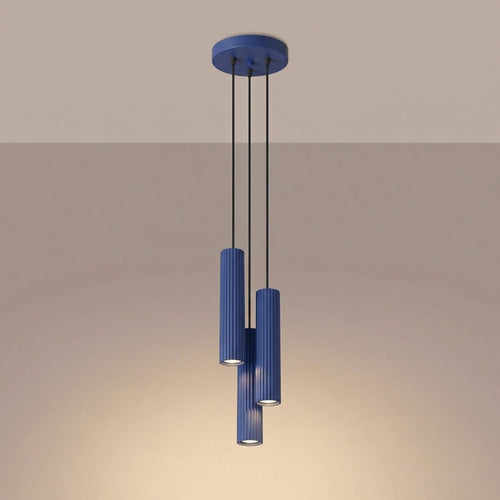 Sollux Lighting Hanglamp KARBON 3P ultramarijn - 19,5x19,5x108cm