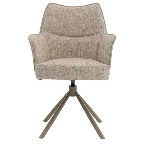 DÉJA Living Eetkamerstoel Zayn - Beige/Taupe - Draaibaar - Set van 2 - vtwonen shop
