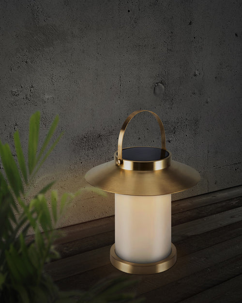 Nordlux Temple Draagbare Tafellamp Buiten | Solar | Ø23cm | LED | IP54 | Messing | Seaside - vtwonen shop