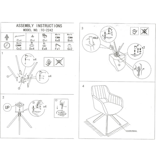 Giga Meubel Eetkamerstoel Nola - Polyester/Metaal - Beige - Set van 2 - vtwonen shop