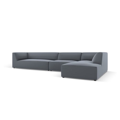 Cosmopolitan Design - Modulaire hoekbank rechts Siena 5-zits, imitatieleer donkerblauw - 180x366x69cm