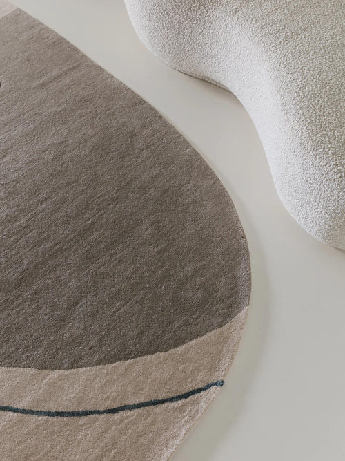 benuta wollen vloerkleed Shape - veelkleurig - 160x230 cm