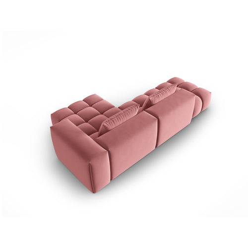 Cosmopolitan Design - Modulaire hoekbank rechts Verona 4-zits, flueel flamingo - 145x265x70cm