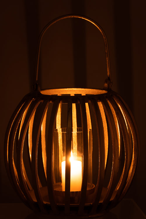 J-Line lantaarn Bol - aluminium - goud - vtwonen shop