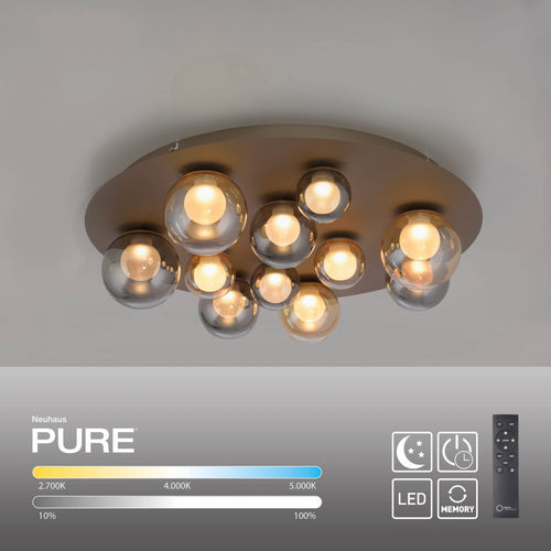 Neuhaus PURE plafondlamp Popup - 11 lichts - 60  x 17   cm - champagne