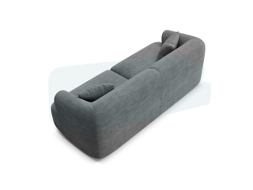 Cosmopolitan Design Modulaire bank Campi 3-zits, ribfluwelen donkergrijs - 90x220x70cm