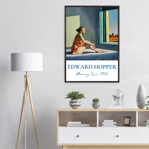 Artfulprints Poster Edward Hopper - Morning sun   - 70x100 cm - Blauw