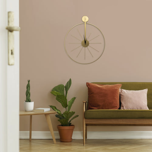 Art for the Home Klok - Luxe Gouden Ronde Hangende Klok - 55cm x 65 cm - vtwonen shop