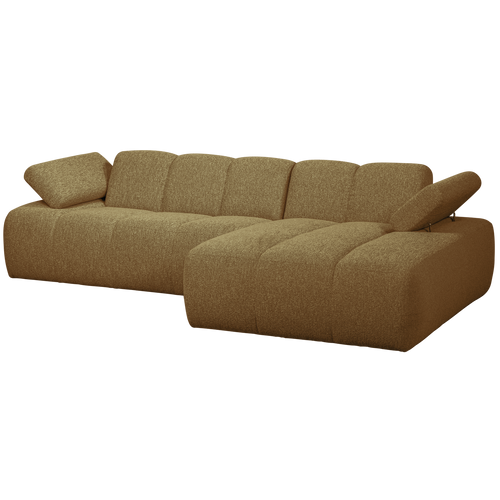 WOOOD chaise longue bank rechts Mojo - Bouclé - Geel/Bruin Melange - vtwonen shop