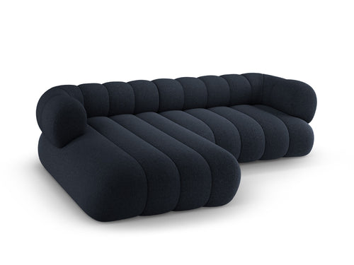 Cosmopolitan Design Hoekbank Koge 5-zits, chenille marineblauw - 165x270x70cm