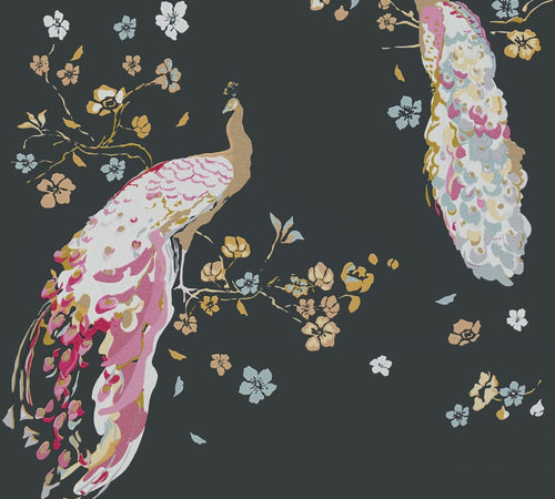 Livingwalls behang vogel zwart en meerkleurig - 53 cm x 10.05 m - AS-389061 - vtwonen shop