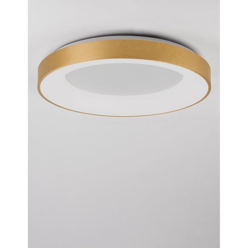 Merano Bancroft 60cm Geïntegreerde LED Semi Flush Light Geborsteld Goud Aluminium LED 50W 3250Lm 3000K