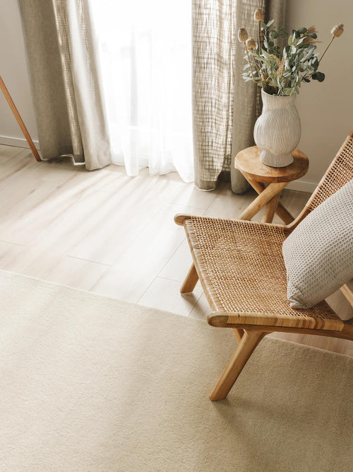 benuta wollen vloerkleed Bent - crème - 300x400 cm