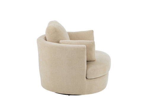J-Line loungestoel Swiv - populierenhout/schuime - hout - beige - vtwonen shop