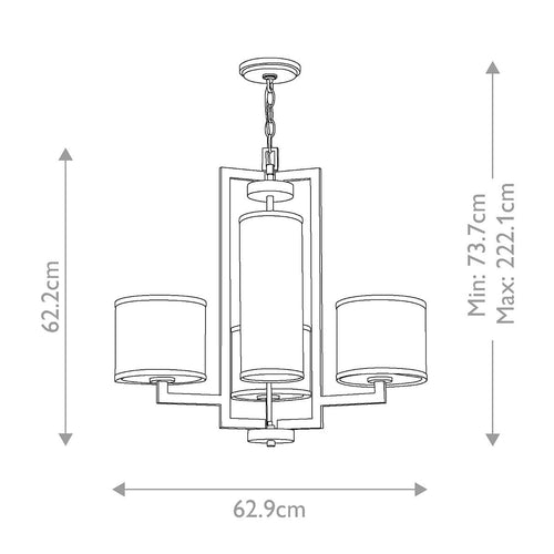 Pendelleuchte Deckenleuchte Classic Messing gebürstet 4x E27