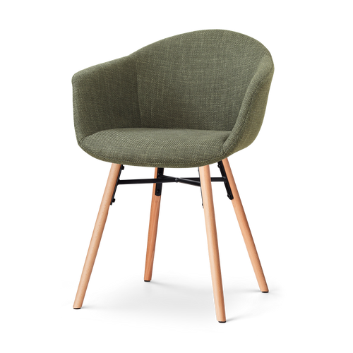 Nolon Nena-Otis eetkamerstoel forestgroen - houten onderstel - vtwonen shop