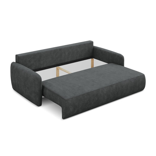 LaMiaSofa 3-zits slaapbank Corle - chenille stof - donkergrijs - 218x102x86