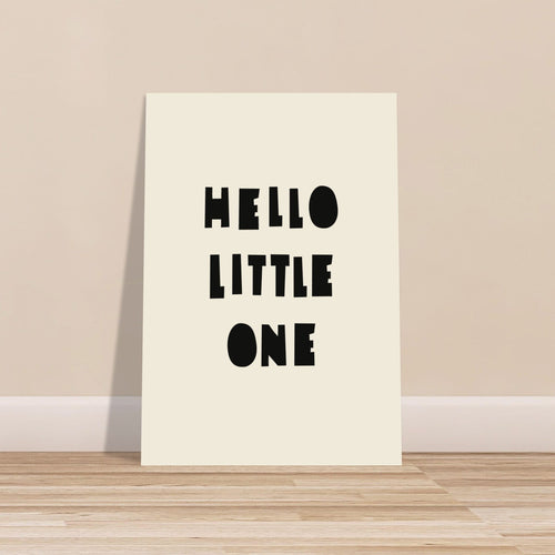 Artfulprints Poster Hello little one   - 50x70 cm - Zwart / Wit