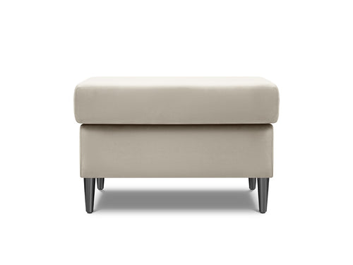 Cosmopolitan Design Poef Kyoto flueel, lichtbeige - 70x70x45cm