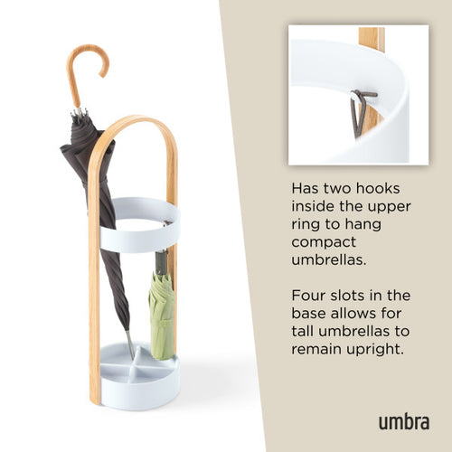 Umbra parapluhouder Bellwood - 22 x 24 x 68 cm - Wit/naturel