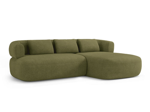 Micadoni rechter hoekbank Jenny 5-zits, boucle groente - 145x225x73cm