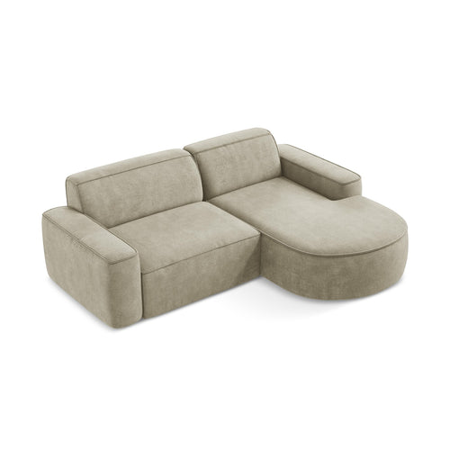 LaMiaSofa hoekbank rechts Melissa - chenille stof - beige - 224x166x70