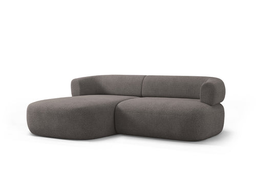 Micadoni linker hoekbank Jenny 5-zits, boucle grijs - 145x200x73cm