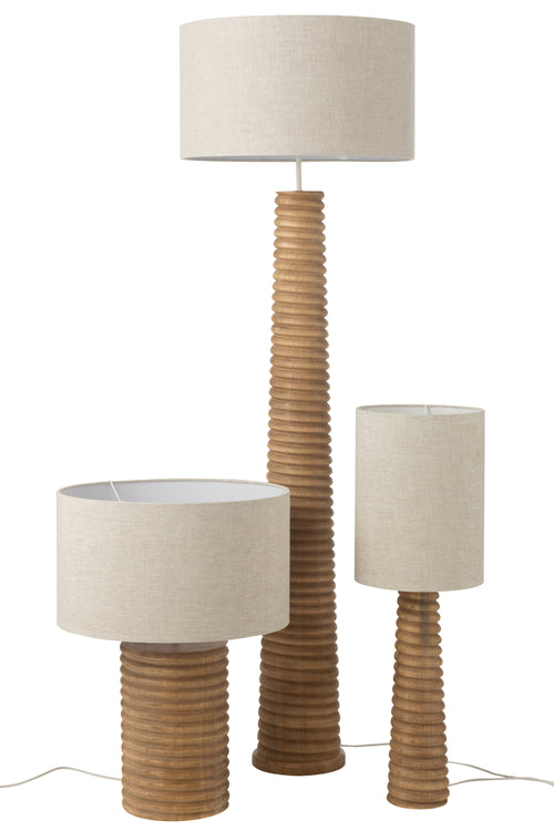 J-Line lamp Schroefdraad Wijd - hout - naturel/grijs - vtwonen shop