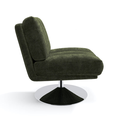 Sia Home - Fauteuil TIMELESS - Fluweel met structuur - Kaki groen - 60.5 CENTIMETERScm
