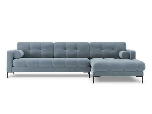 Cosmopolitan Design rechter hoekbank Bali 5-zits, flueel, lichtblauw - 185x293x75cm