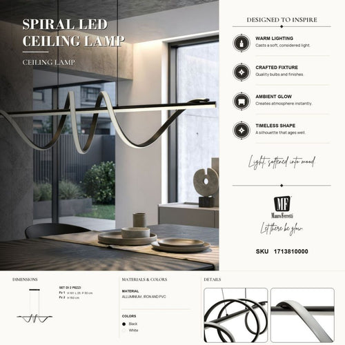 LED hanglamp in zwart met 3 lichten 101x25x30-150 cm