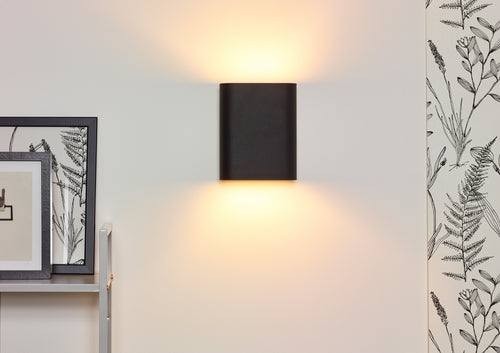 Lucide wandlamp OVALIS - 2xE14 - Zwart