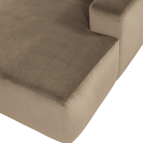 WOOOD chaise longue bank rechts Mojo Base - Velvet - Khaki - 74x112x162