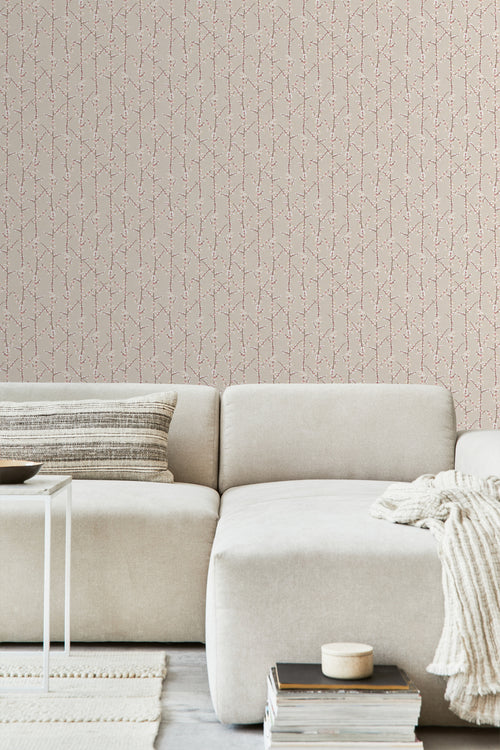 Sanders & Sanders behang bloesemtak zand beige en wit - 53 cm x 10 m - 640181