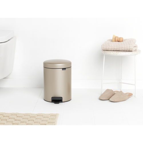 Brabantia NewIcon Pedaalemmer, 5 liter, kunststof binnenemmer - Metallic Gold